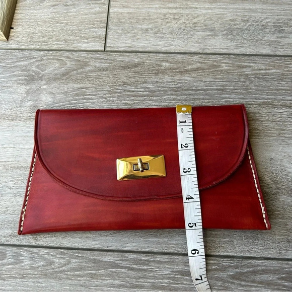 Hand Tooled Leather Wallet Clutch - Picture 9 of 10